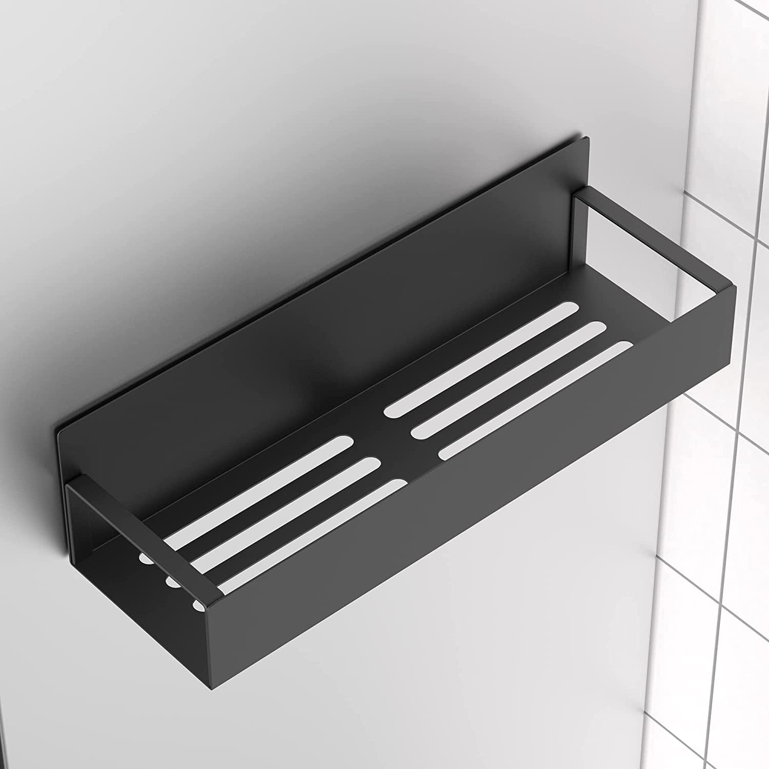 Metal 4 Pack Magnetic Spice Storage Rack Organizer for Refrigerator and Oven, Black Fridge Organizers and Storage, Metal
