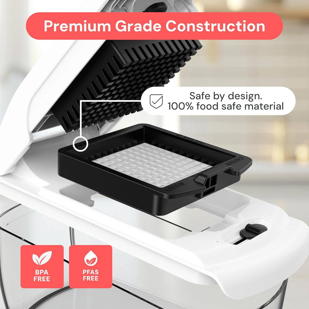 Pro Original Vegetable Chopper - Chopper and Spiralizer - Food Chopper with Container, Fruit Cutter, Onion Dicer - All-In-One Prep Tool - Kitchen Gadgets and Gifts (4 in 1, White)