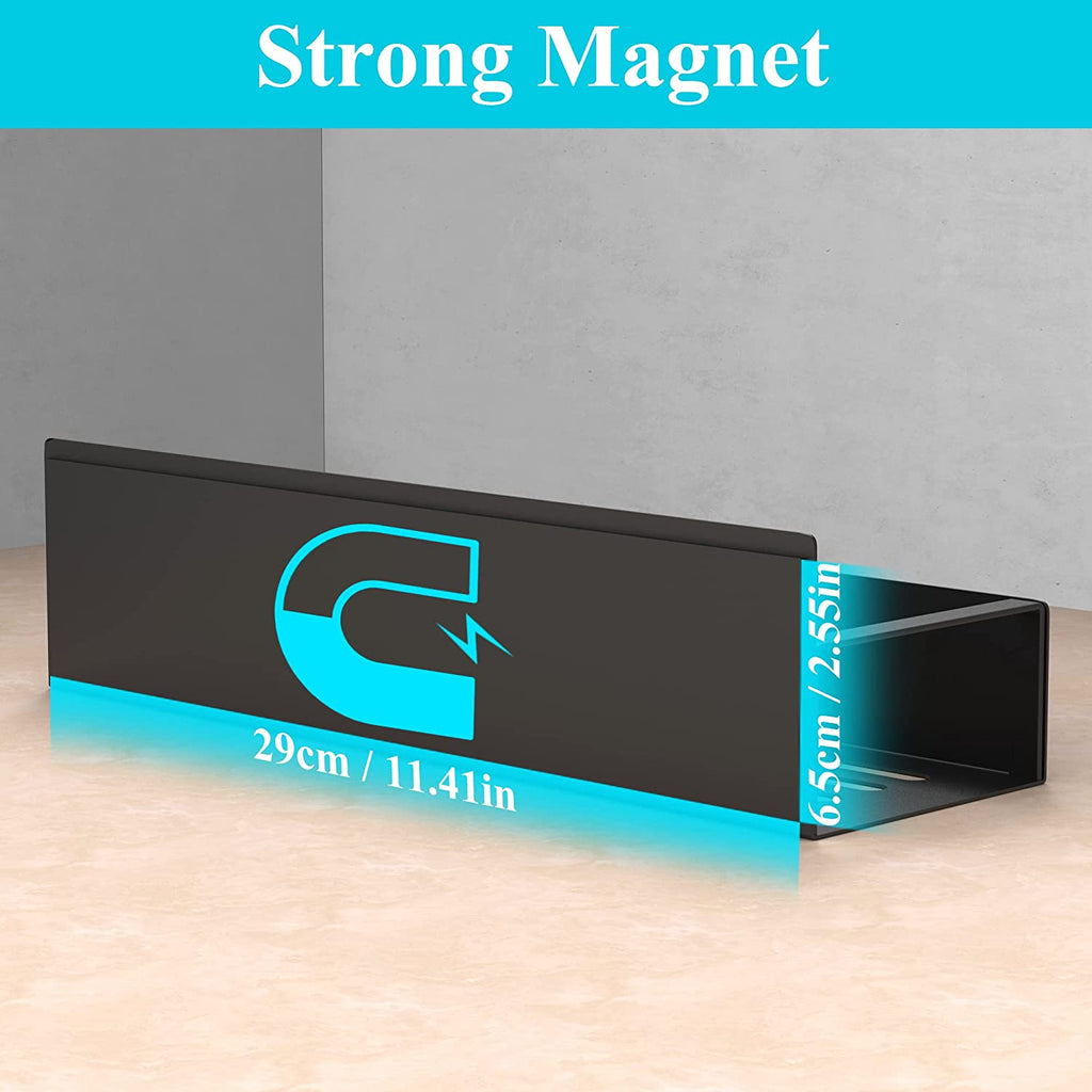 Metal 4 Pack Magnetic Spice Storage Rack Organizer for Refrigerator and Oven, Black Fridge Organizers and Storage, Metal