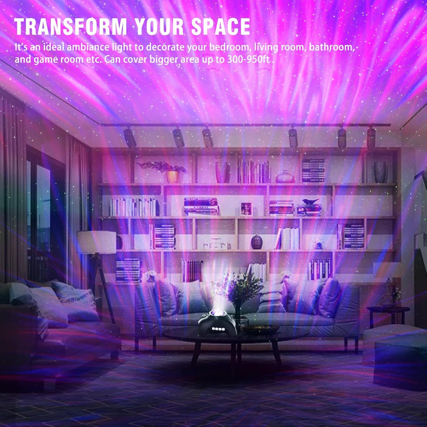 The Aurora Projector — Northern Lights & Starfield with White Noise + Speaker