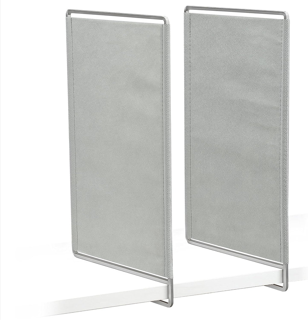 PROFESSIONAL® HOME™ Shelf Dividers - Linen Closet Organizers and Storage - Linen Storage - Closet Organization - Towel Organizer for Closet (Set of 2) - Platinum