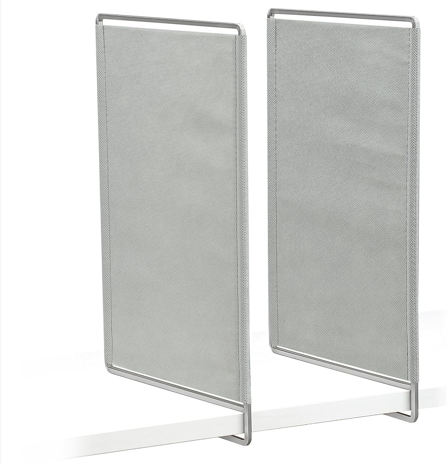 PROFESSIONAL® HOME™ Shelf Dividers - Linen Closet Organizers and Storage - Linen Storage - Closet Organization - Towel Organizer for Closet (Set of 2) - Platinum