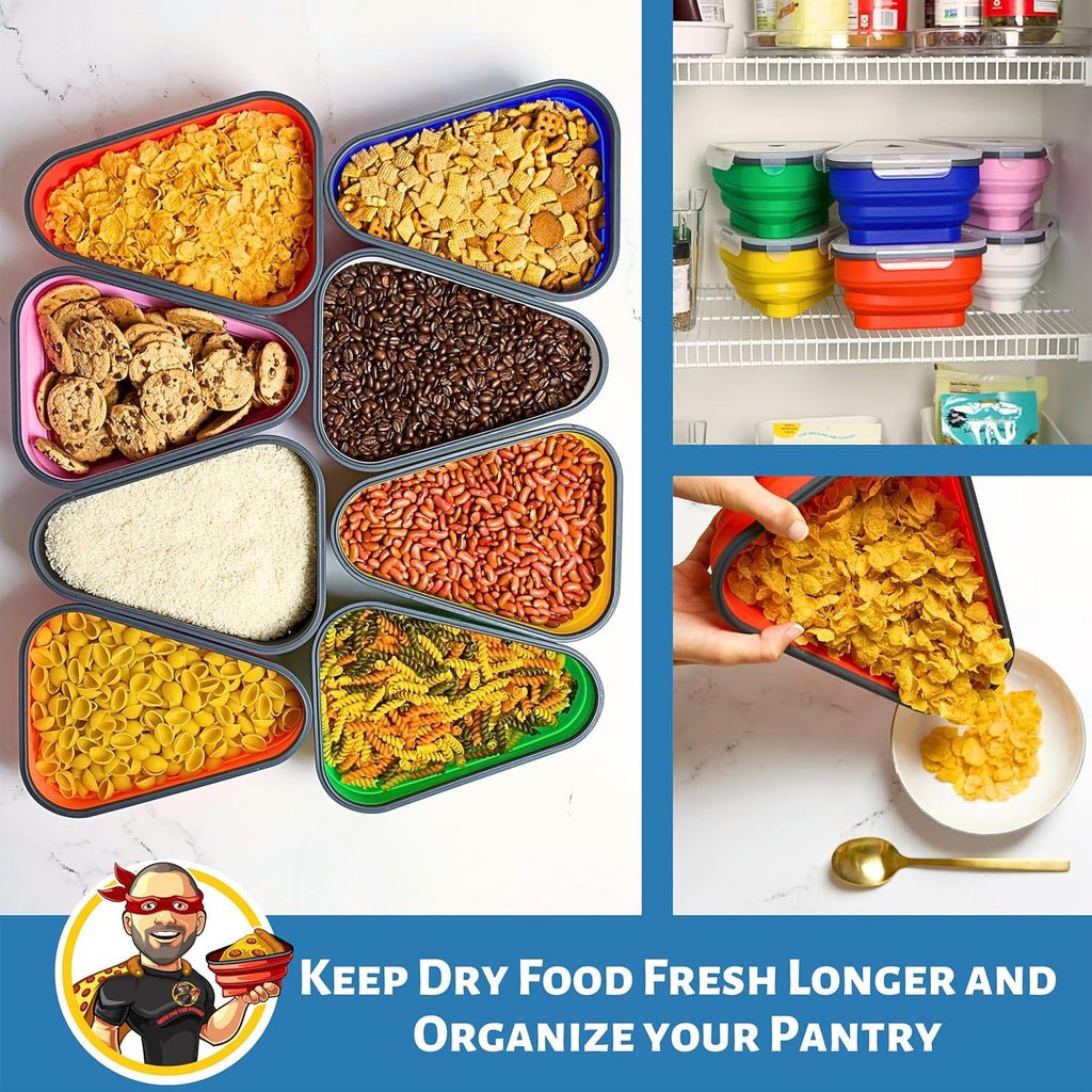 The Perfect ™ - Reusable Pizza Storage Container with 5 Microwavable Serving Trays - Bpa-Free Adjustable Pizza Slice Container to Organize & save Space, Red