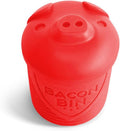 Bacon Bin Grease Strainer & Collector | Family Friendly Kitchen Tools | Fun & Functional Silicone Grease Container | Holds up to 1 Cup | Red