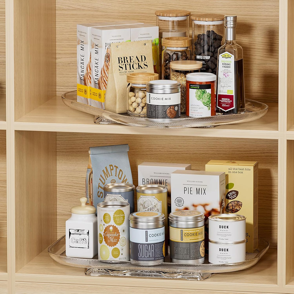 Lazy Susan Organizer 14.56''X11'' for Refrigerator Organizers and Storage Fridge Organization, Turntable Condiment Organizer for Kitchen, Table Top, Cabinet, Pantry, Countertop, 1 Pack