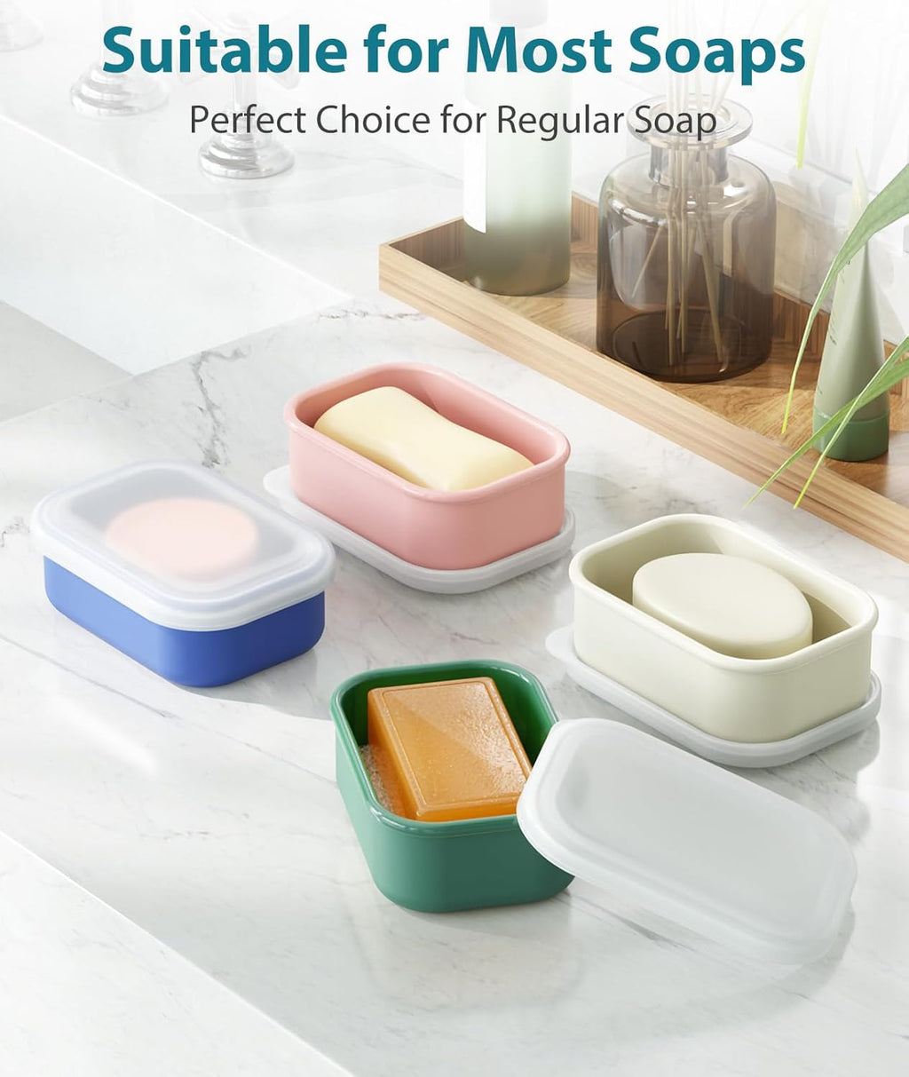 Compact Leakproof Travel Soap Case, Silicone Soap Box with Draining Layer, Enhanced Soap Container, Suitable for Camping, Gym, Bathroom, Outdoor Essentials, Green