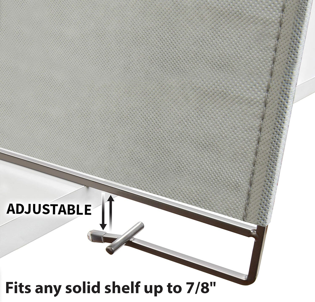 PROFESSIONAL® HOME™ Shelf Dividers - Linen Closet Organizers and Storage - Linen Storage - Closet Organization - Towel Organizer for Closet (Set of 2) - Platinum