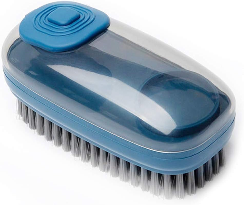Multifunctional Scrubbing Brush, Easy to Grip Household Cleaning Brushes, Reusable Soft Laundry Clothes and Shoes Scrubbing Brush (Dark Blue)