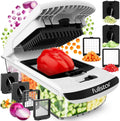 Pro Original Vegetable Chopper - Chopper and Spiralizer - Food Chopper with Container, Fruit Cutter, Onion Dicer - All-In-One Prep Tool - Kitchen Gadgets and Gifts (4 in 1, White)