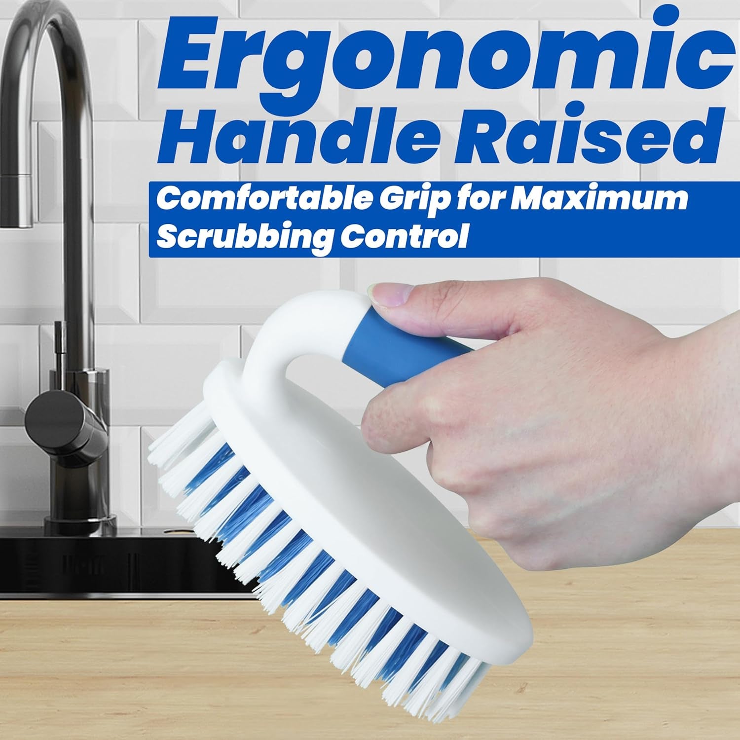 Scrub Brush, 2 Pack Household Cleaning Brushes with Stiff Bristles, Scrubbing Brush for Carpet, Shower, Bathtub, Kitchen, Pool Tile, Bathroom Scrubber