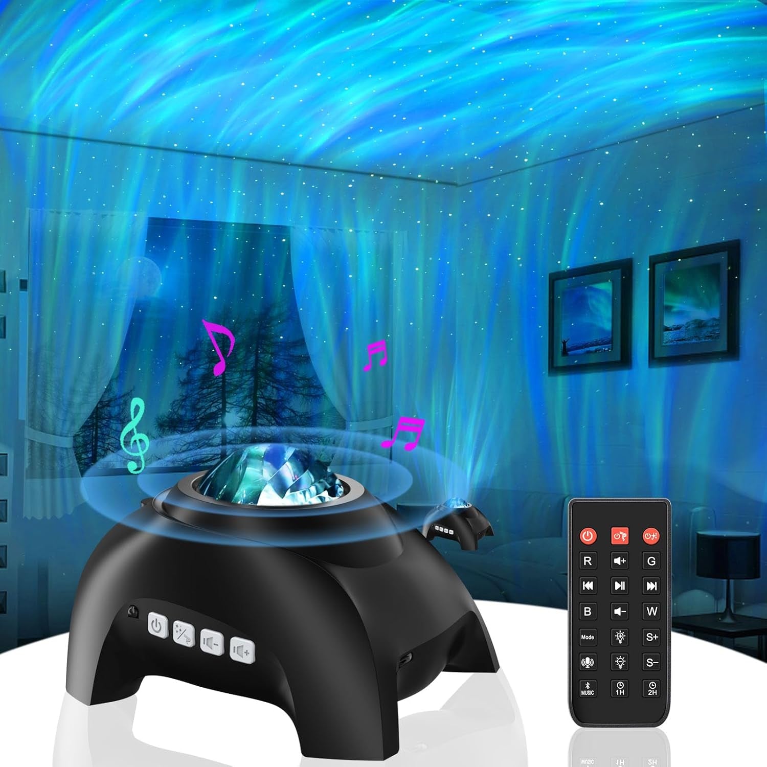The Aurora Projector — Northern Lights & Starfield with White Noise + Speaker
