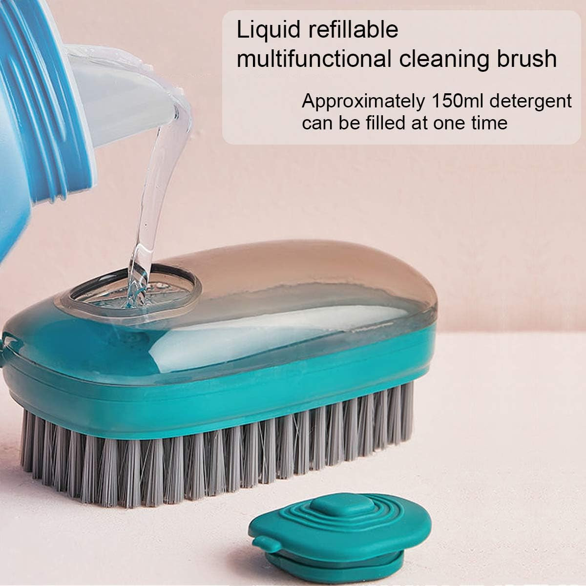 Multifunctional Scrubbing Brush, Easy to Grip Household Cleaning Brushes, Reusable Soft Laundry Clothes and Shoes Scrubbing Brush (Dark Blue)