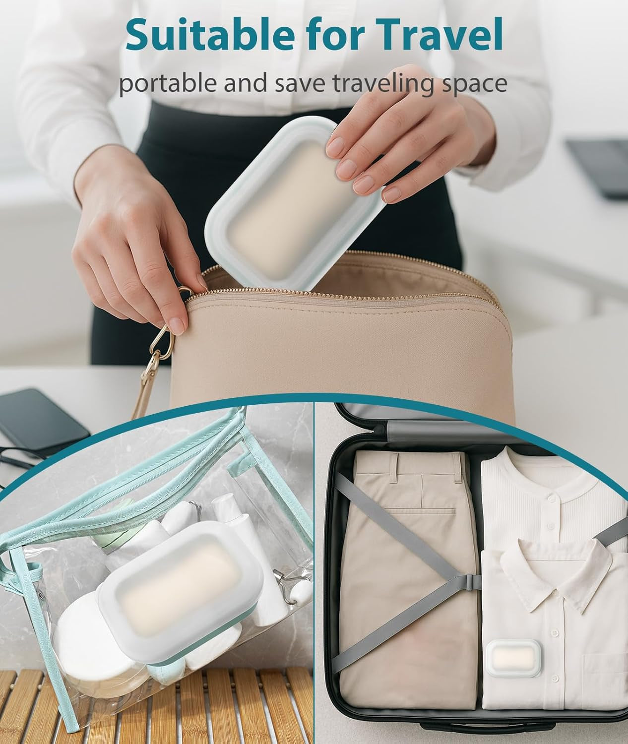 Compact Leakproof Travel Soap Case, Silicone Soap Box with Draining Layer, Enhanced Soap Container, Suitable for Camping, Gym, Bathroom, Outdoor Essentials, Green