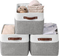 Storage Bins, Large Fabric Storage Baskets for Shelves, Decorative Linen Closet Organizer, 15 X 11 X 9.5 Inches (Grey & White, 3 Pack)
