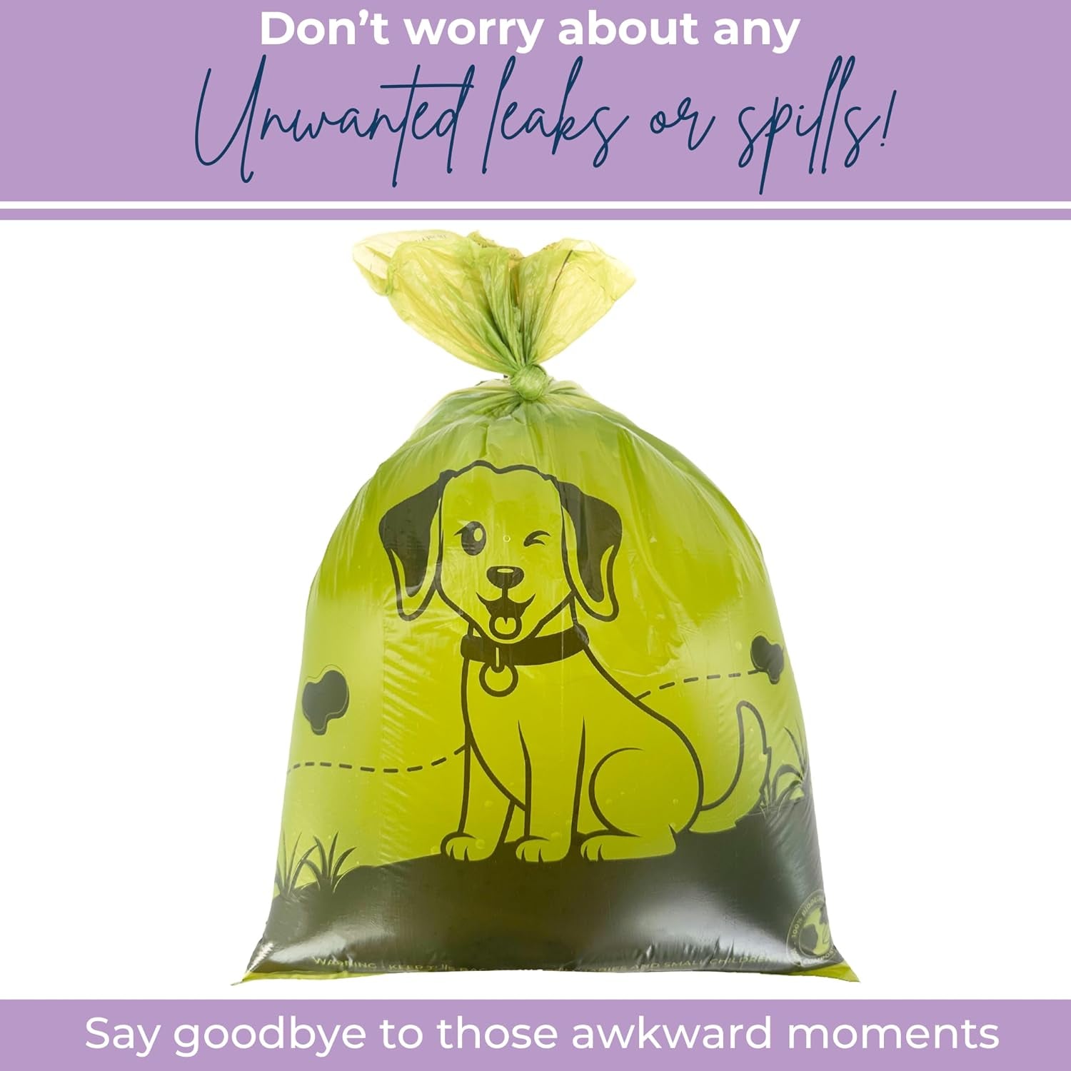 Eco-Friendly Dog Poop Bags -100% Leak-Proof, Strong and Extra Long Doggie Poop Bags for Dogs and Cats Waste Bag, Lavender Scented - 150 Bags (1 Pack)