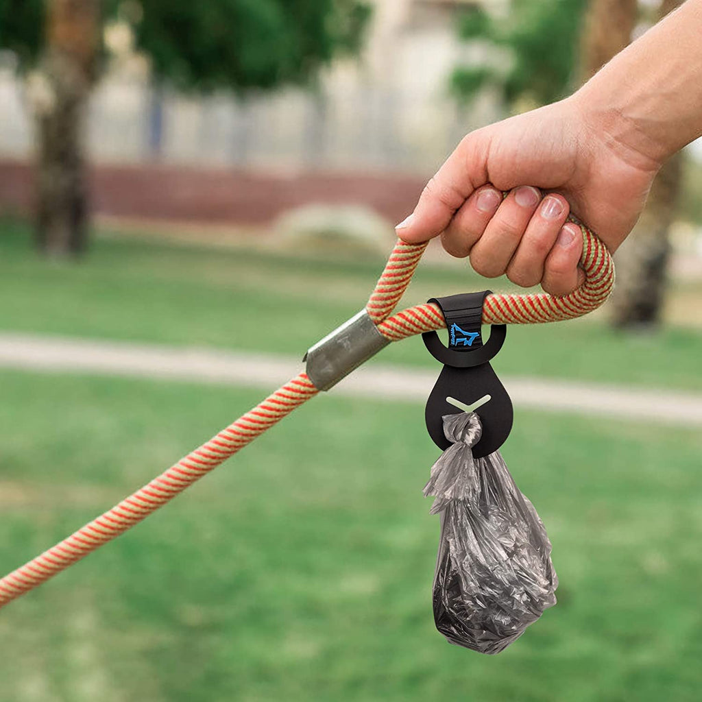 Dog Poop Bag Holder for Leash Waste Bag Carrier Dog Poop Bag Dispenser for Walking Running Bicycle Accessory 2 Pieces (Black)