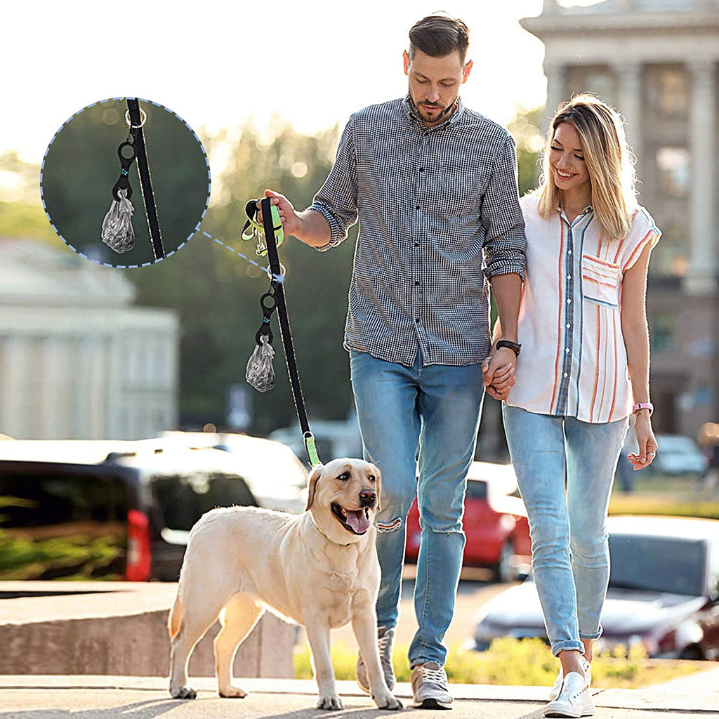Dog Poop Bag Holder for Leash Waste Bag Carrier Dog Poop Bag Dispenser for Walking Running Bicycle Accessory 2 Pieces (Black)