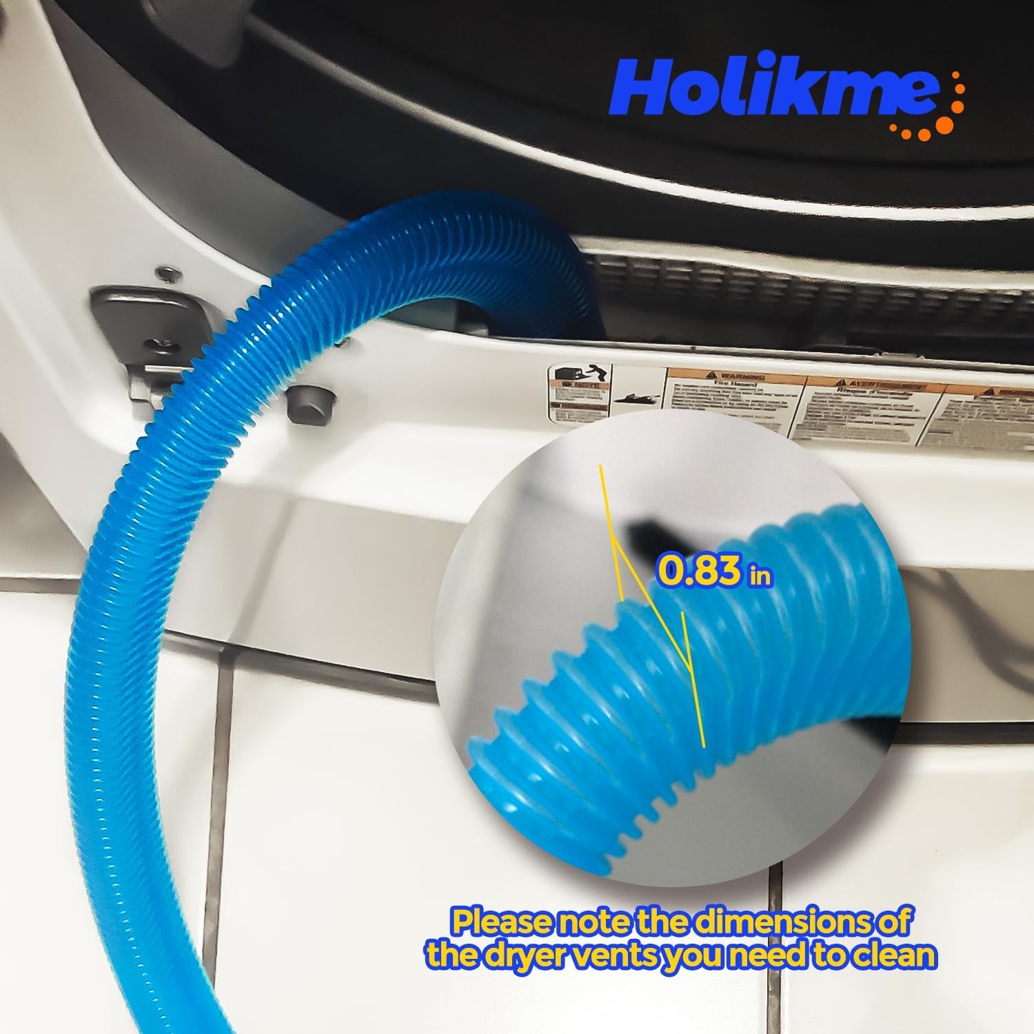 Dryer Vent Cleaner Kit Dryer Lint Vacuum Attachment Brush, Lint Remover, Dryer Vent Vacuum Hose Replacement Parts,Duct Cleaning,Blue