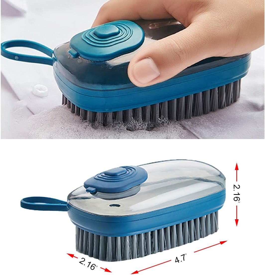 Multifunctional Scrubbing Brush, Easy to Grip Household Cleaning Brushes, Reusable Soft Laundry Clothes and Shoes Scrubbing Brush (Dark Blue)