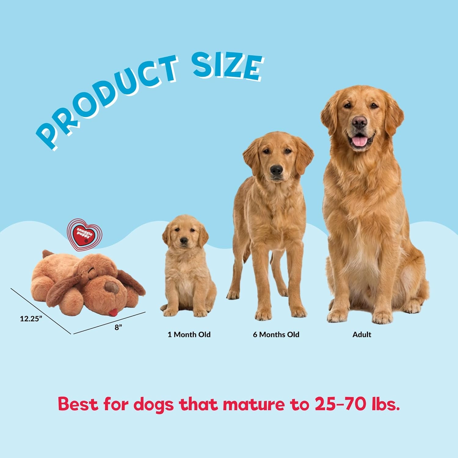 Snuggle Puppy Original Heartbeat Puppy Toy with Real-Feel Pulse & Heat Pack, Calming Sleep Aid for Puppy Anxiety, Crate Training, First Nights & New Puppy Transition - Biscuit