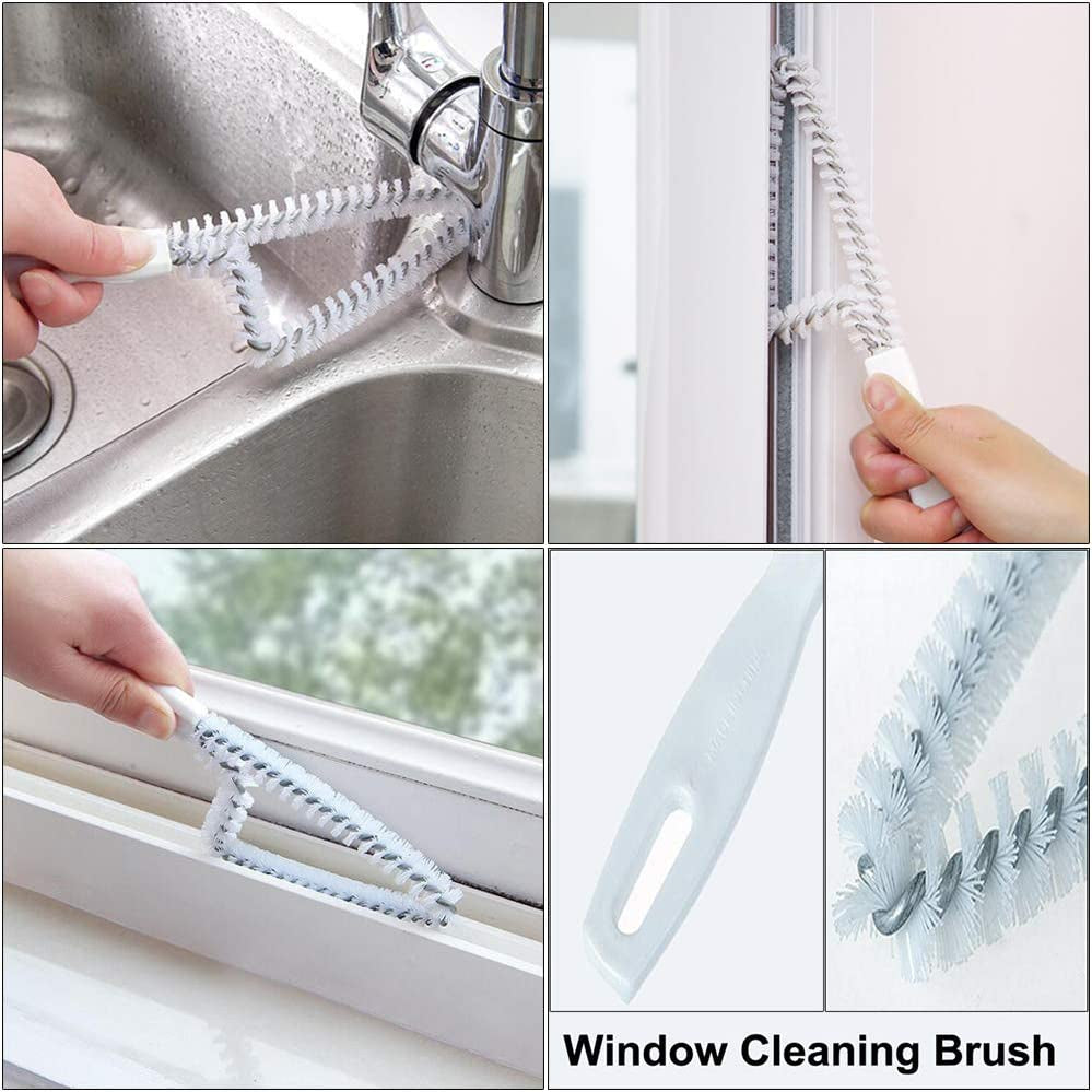 5Pcs Crevice Cleaning Brush Set, Hard Bristle Grout Brush for Window Track, Tile Lines, Sink Corners, Small Gaps, Bottles & Blinds