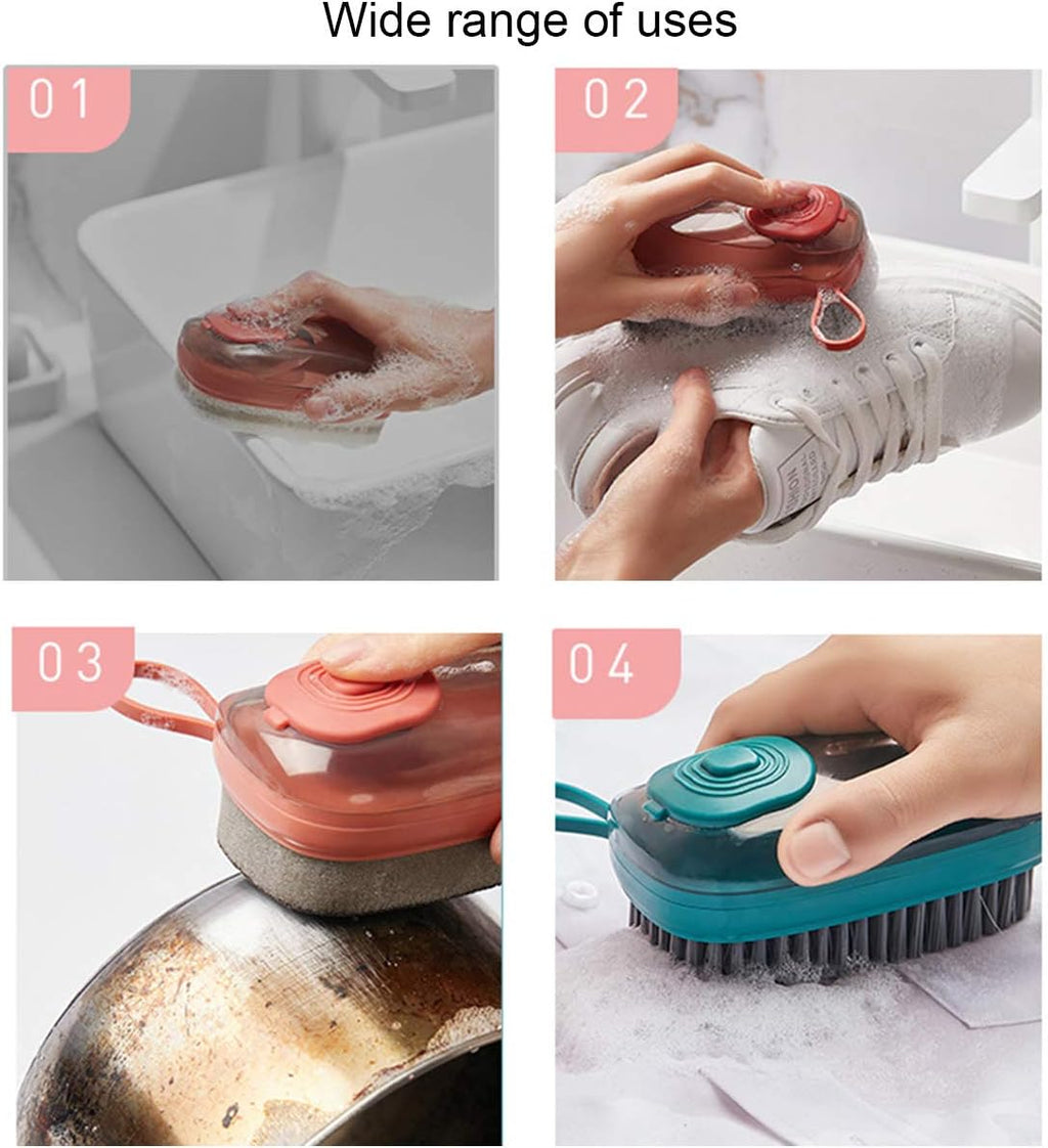 Multifunctional Scrubbing Brush, Easy to Grip Household Cleaning Brushes, Reusable Soft Laundry Clothes and Shoes Scrubbing Brush (Dark Blue)