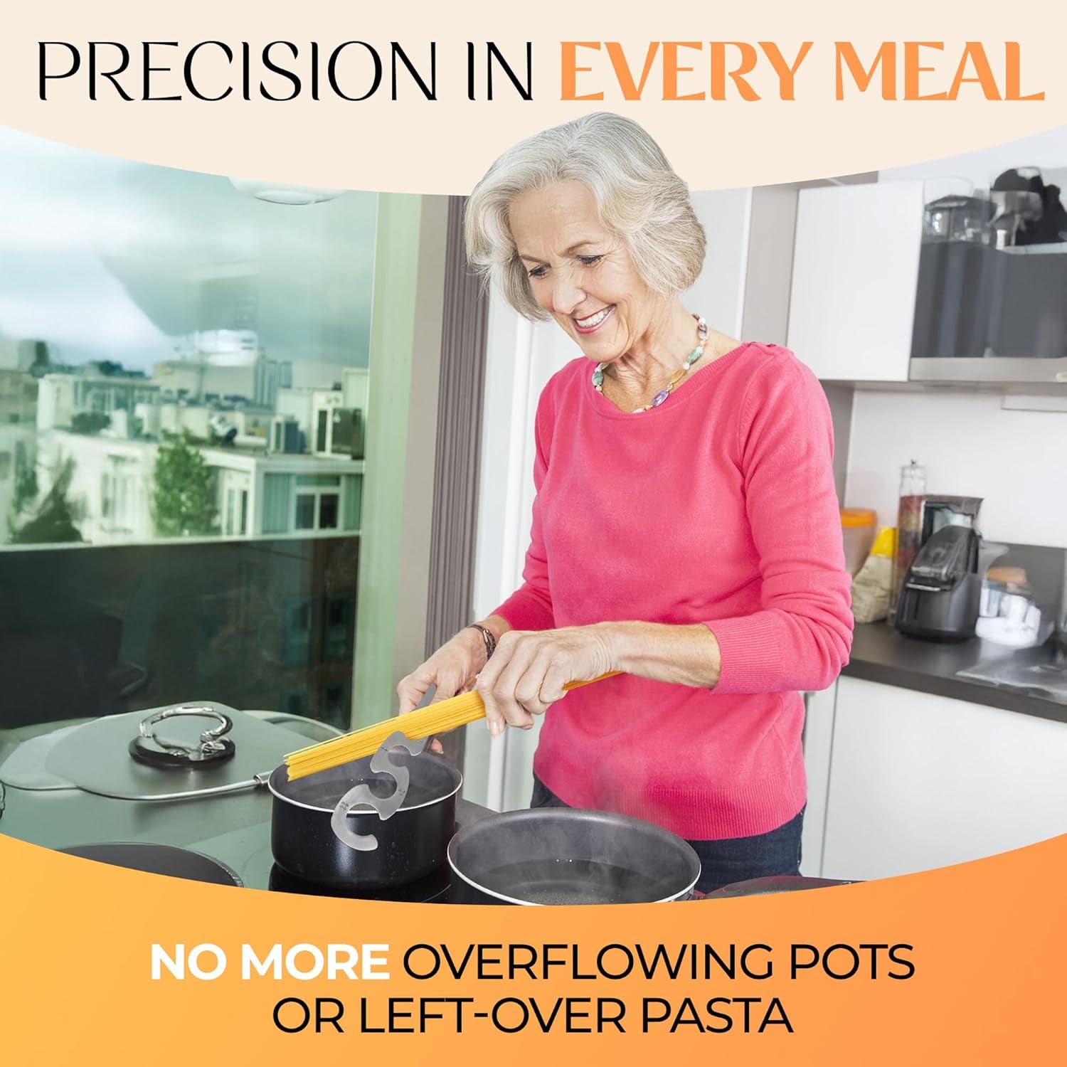 Spaghetti Measuring Tool, Pasta Measurer for Portion Control | Stainless Steel Pasta Measuring Tool, Handy Pasta Tool for Portioning 1- 4 Servings of Long Pasta