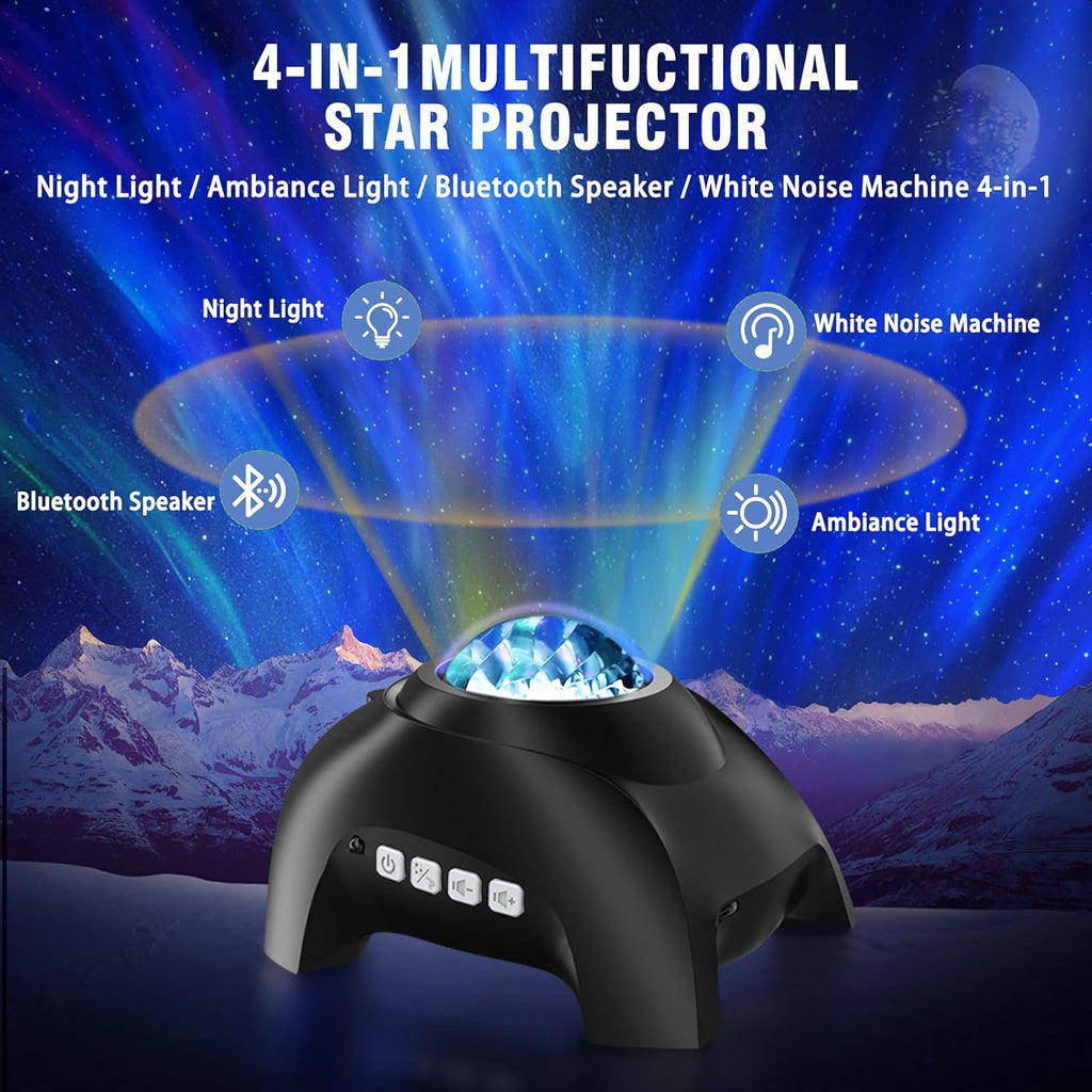 The Aurora Projector — Northern Lights & Starfield with White Noise + Speaker