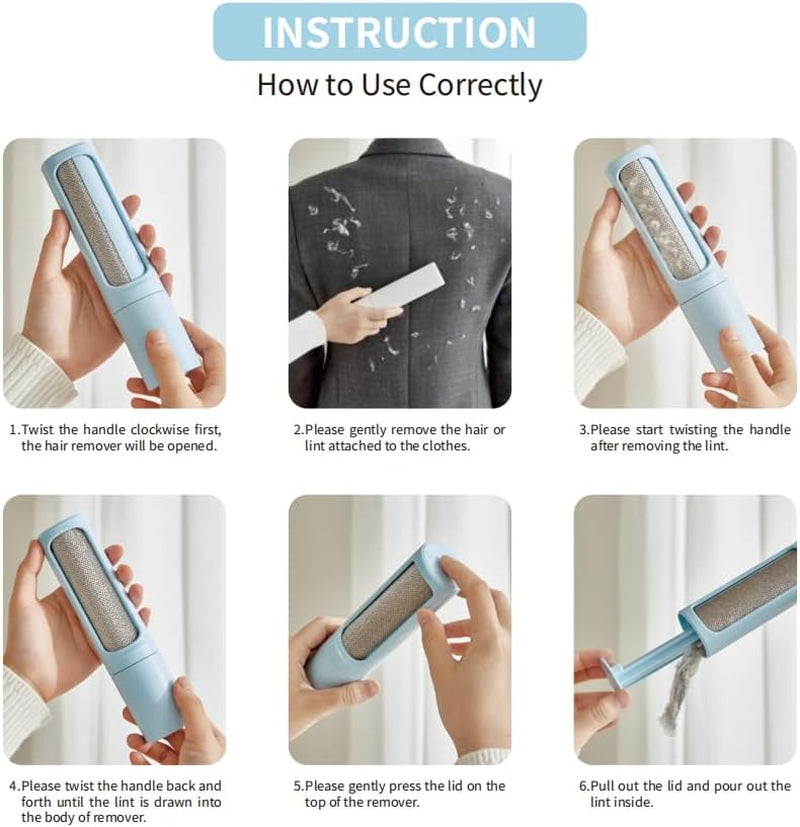Pet Hair Remover Roller – 360° Self-Cleaning, Reusable Lint Roller for Pet Hair on Couch, Clothes, Car & Bed – Dog & Cat Fur Remover Brush – Green