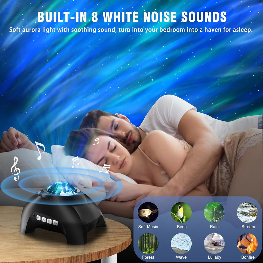 The Aurora Projector — Northern Lights & Starfield with White Noise + Speaker