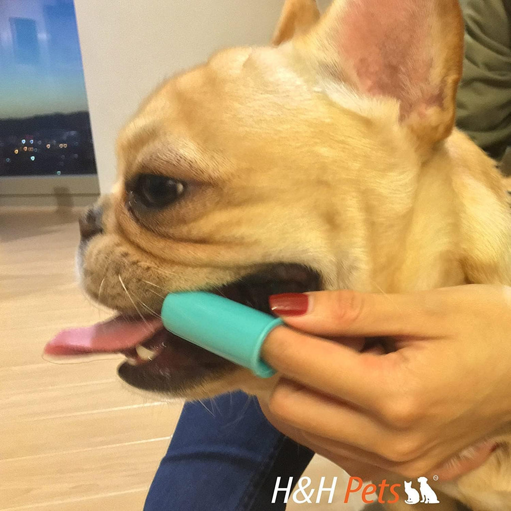 Dog Finger Toothbrushes - Professional Pet Finger Dental Brush Set for Dogs Puppies Cats, Soft Bristles, Size Large 8 Count