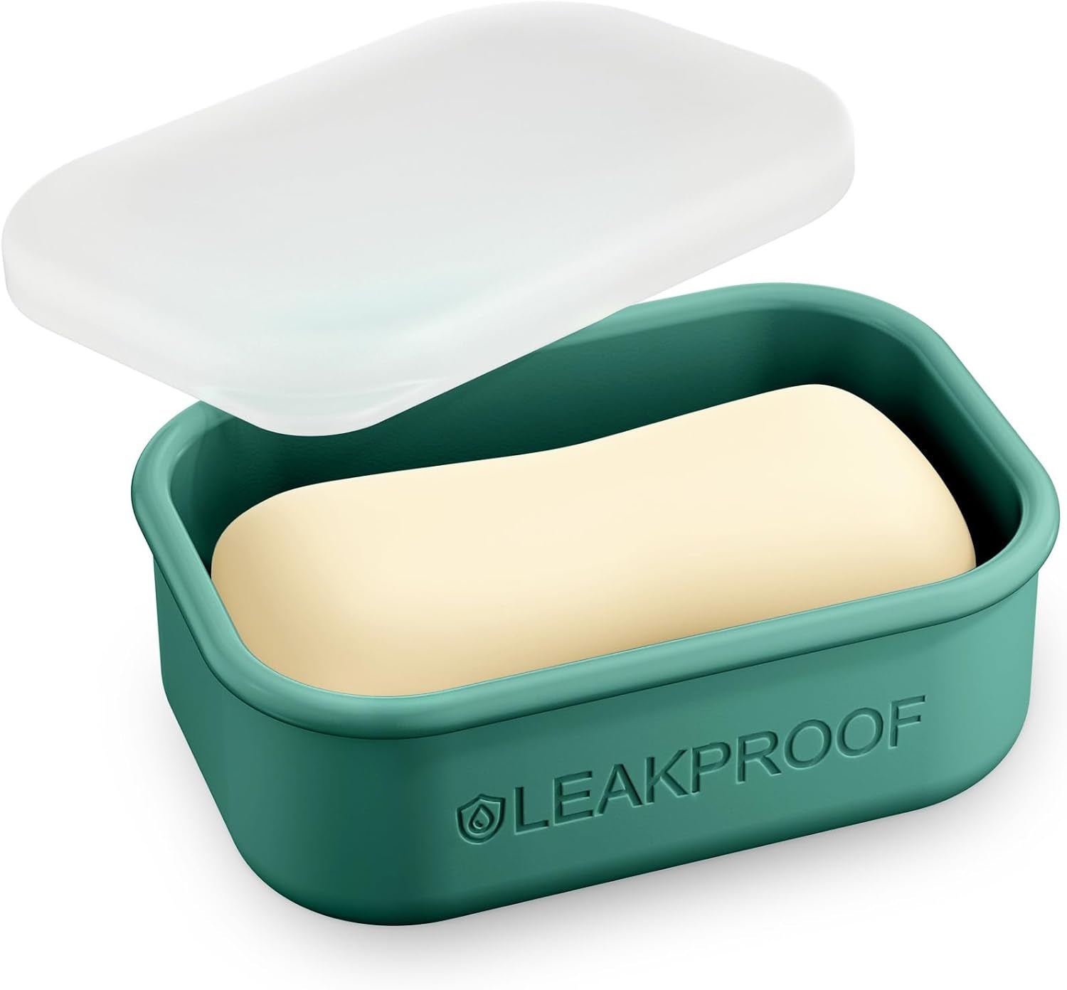 Compact Leakproof Travel Soap Case, Silicone Soap Box with Draining Layer, Enhanced Soap Container, Suitable for Camping, Gym, Bathroom, Outdoor Essentials, Green