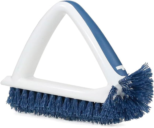 2-In-1 Grout and Corner Scrubber Brush Tool, Crevice Bathroom Cleaning Supplies for Showers, Door Tracks, Tile, and Bathtubs, Household 360-Degree Scrubbing Power