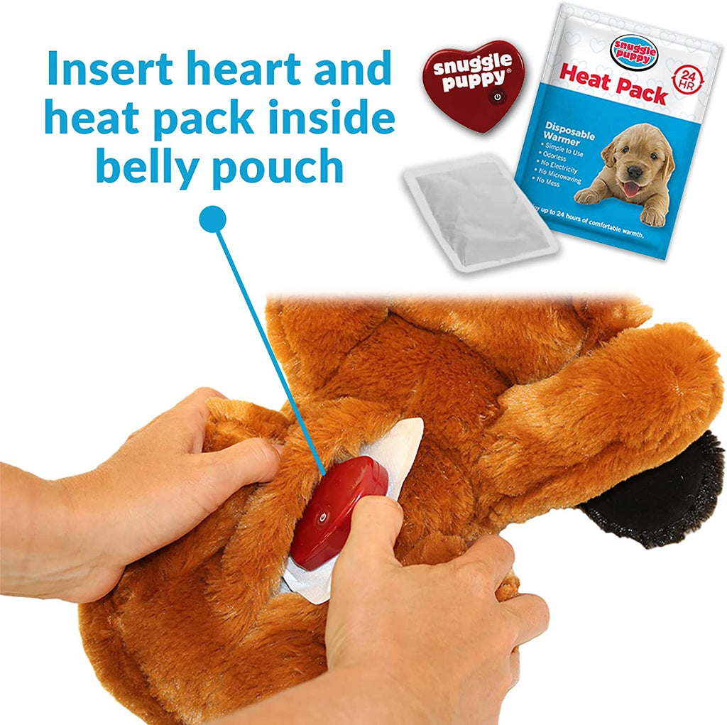 Snuggle Puppy Original Heartbeat Puppy Toy with Real-Feel Pulse & Heat Pack, Calming Sleep Aid for Puppy Anxiety, Crate Training, First Nights & New Puppy Transition - Biscuit