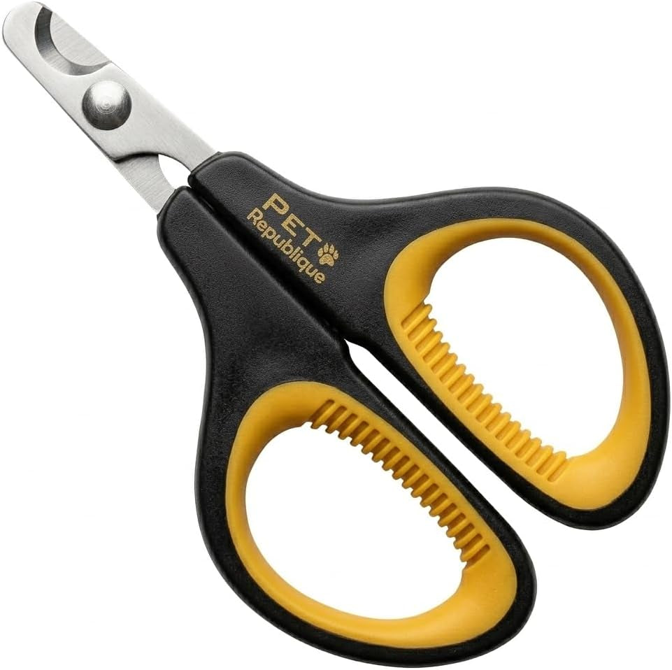 Cat Nail Clippers by  – Professional Stainless-Steel Nail Clipper for Cats, Kittens, Hamster, Rabbits, Birds, & Small Breed Animals Claw Trimmer (Black+Yellow)