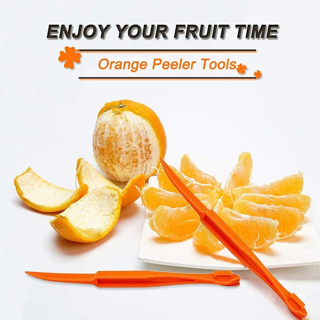 Orange Peeler Tools - Plastic Orange Peeler Citrus Remover Easy Open Lemon Citrus Peel Cutter Vegetable Slicer Fruit Tools Kitchen Gadgets (Orange 2 Pack)