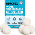 Wool Dryer Balls -  6-Pack - XL Premium Natural Fabric Softener Award-Winning - Wool Balls Replaces Dryer Sheets - Wool Balls for Dryer - Laundry Balls for Dryer, 6 Count (Pack of 1)