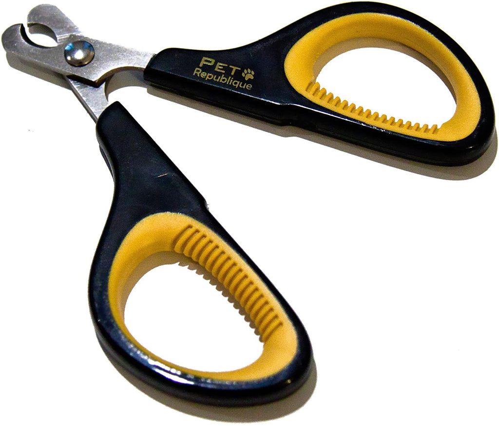 Cat Nail Clippers by  – Professional Stainless-Steel Nail Clipper for Cats, Kittens, Hamster, Rabbits, Birds, & Small Breed Animals Claw Trimmer (Black+Yellow)