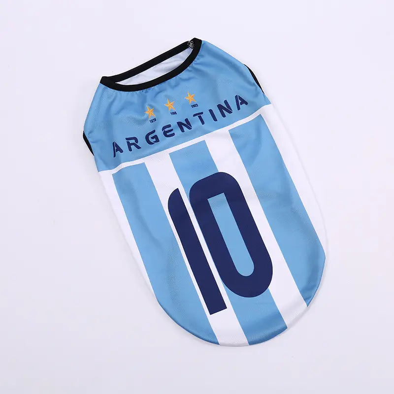Pet Soccer Jersey Vest for Dogs & Cats, Lightweight Breathable Summer Pet Shirt, Team-Inspired Sleeveless Dog Clothes for Small Medium Pets
