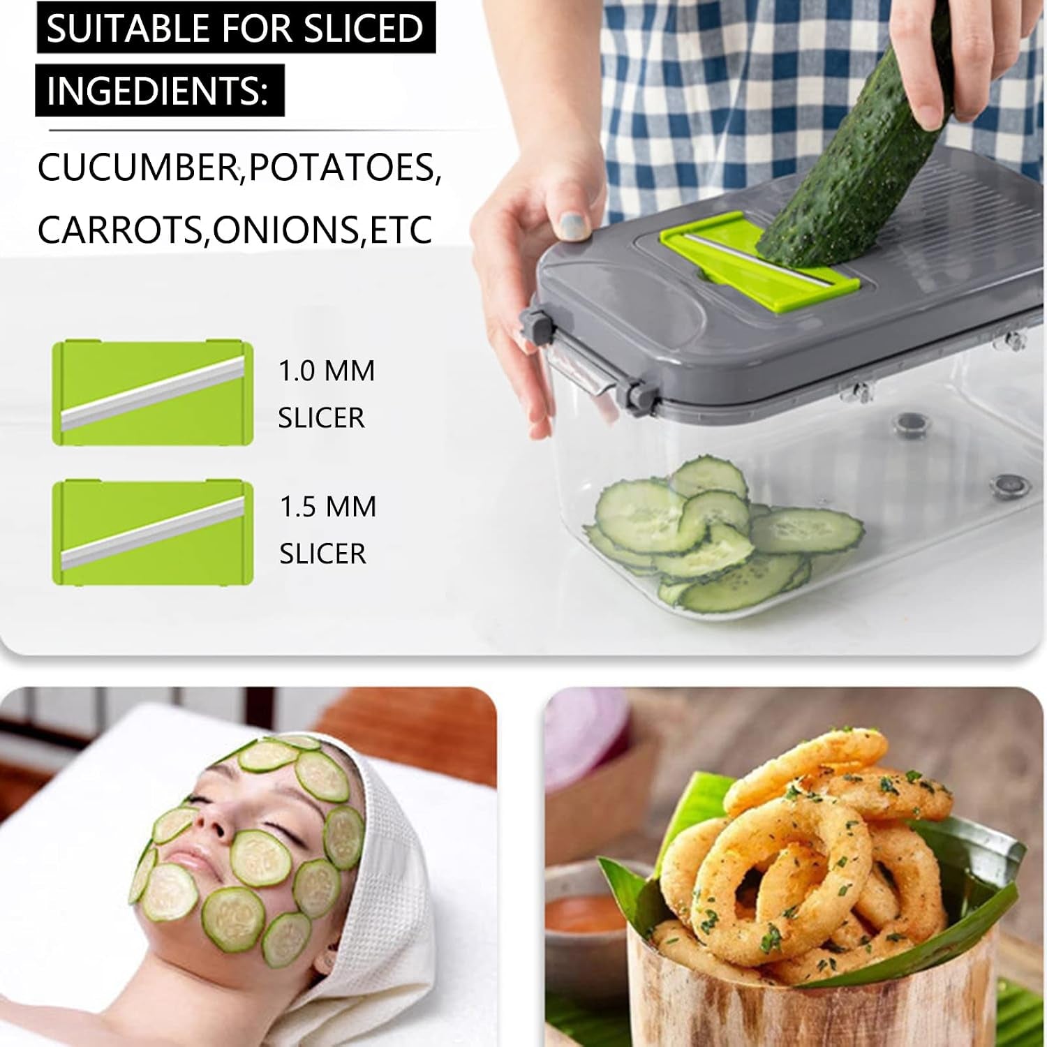 Vegetable Chopper 22 in 1 Multifunctional Onion Vegetable Mandoline Slicer Cutter Food Chopper Kitchen Manual Julienne Grater for Carrot Potato Fruit Salad with Colander Basket Container