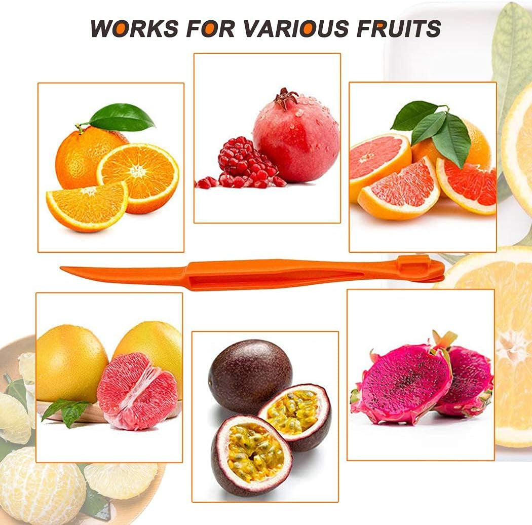 Orange Peeler Tools - Plastic Orange Peeler Citrus Remover Easy Open Lemon Citrus Peel Cutter Vegetable Slicer Fruit Tools Kitchen Gadgets (Orange 2 Pack)