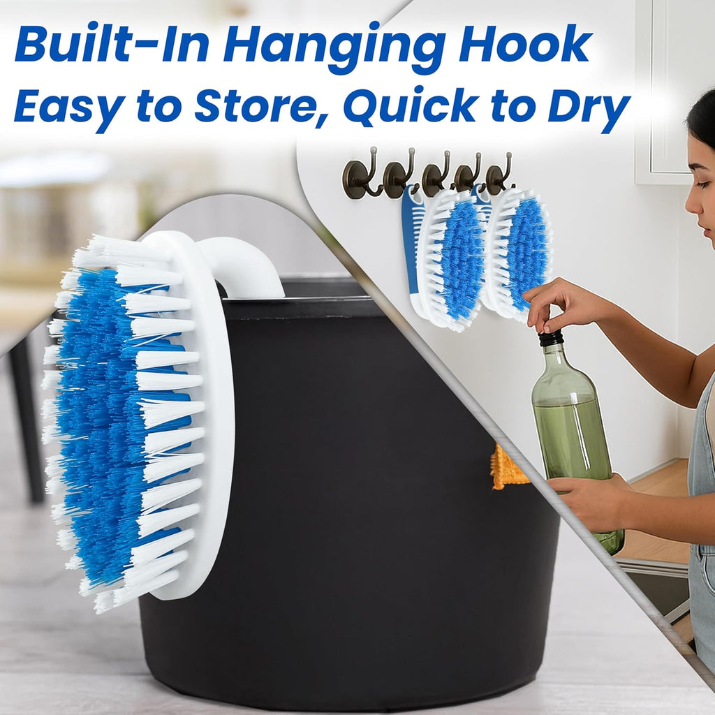 Scrub Brush, 2 Pack Household Cleaning Brushes with Stiff Bristles, Scrubbing Brush for Carpet, Shower, Bathtub, Kitchen, Pool Tile, Bathroom Scrubber
