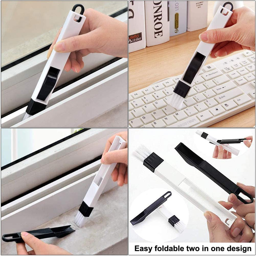 5Pcs Crevice Cleaning Brush Set, Hard Bristle Grout Brush for Window Track, Tile Lines, Sink Corners, Small Gaps, Bottles & Blinds