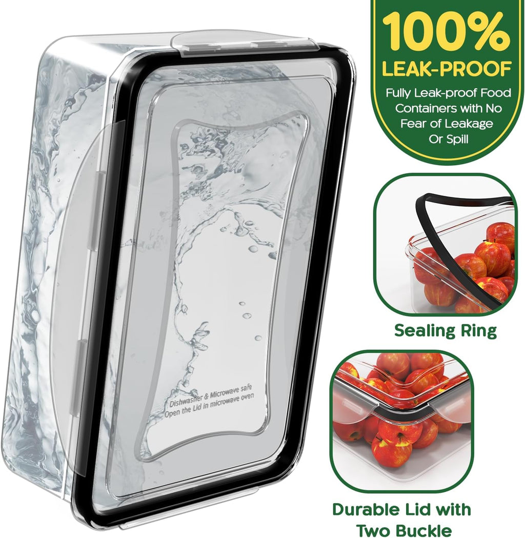 56 PCS Food Storage Containers with Lids Airtight- Plastic Container for Pantry Kitchen Organization-Microwave Dishwasher,Freezer Safe 100% Leak Proof (28 Stackable Boxes-28 Lids)