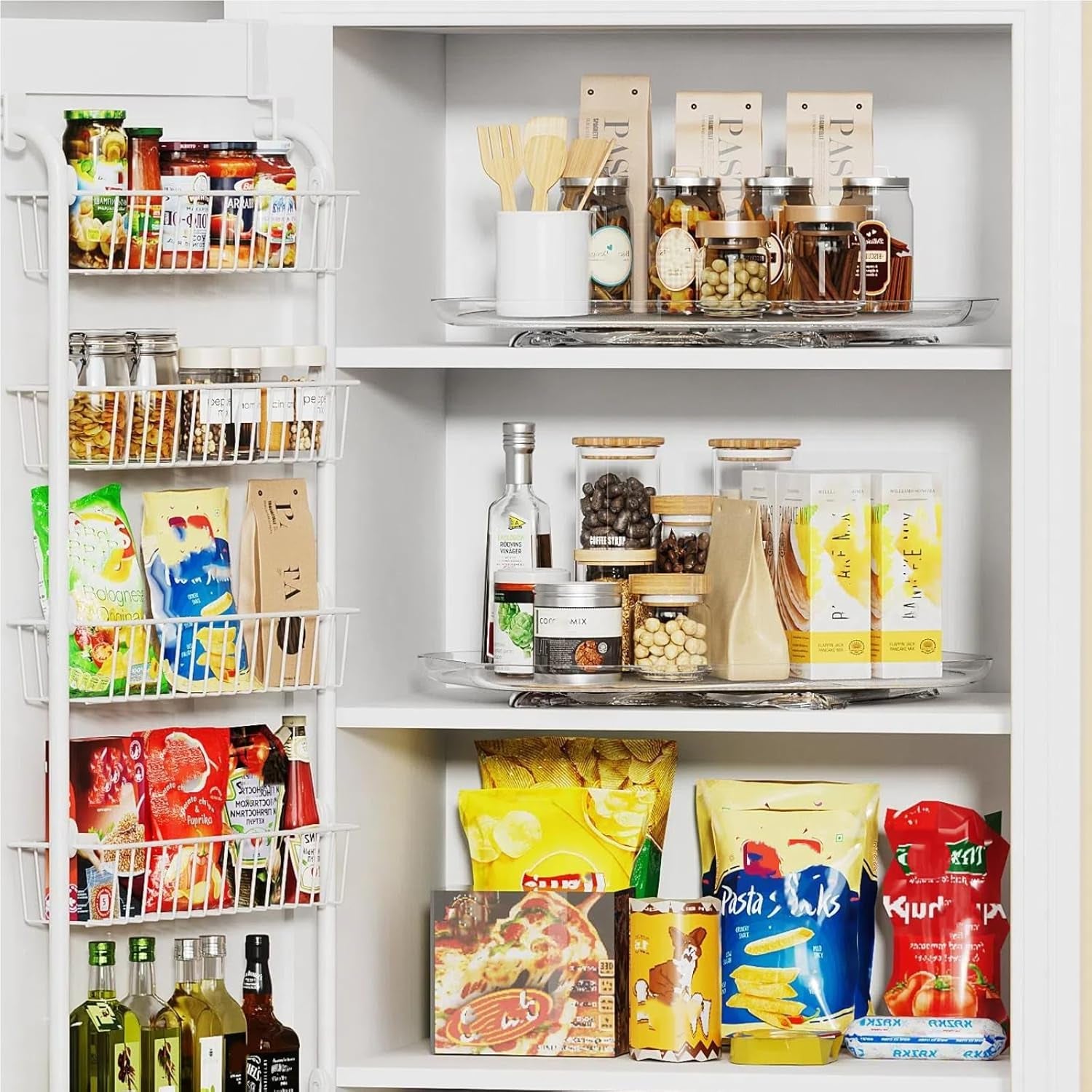 Lazy Susan Organizer 14.56''X11'' for Refrigerator Organizers and Storage Fridge Organization, Turntable Condiment Organizer for Kitchen, Table Top, Cabinet, Pantry, Countertop, 1 Pack