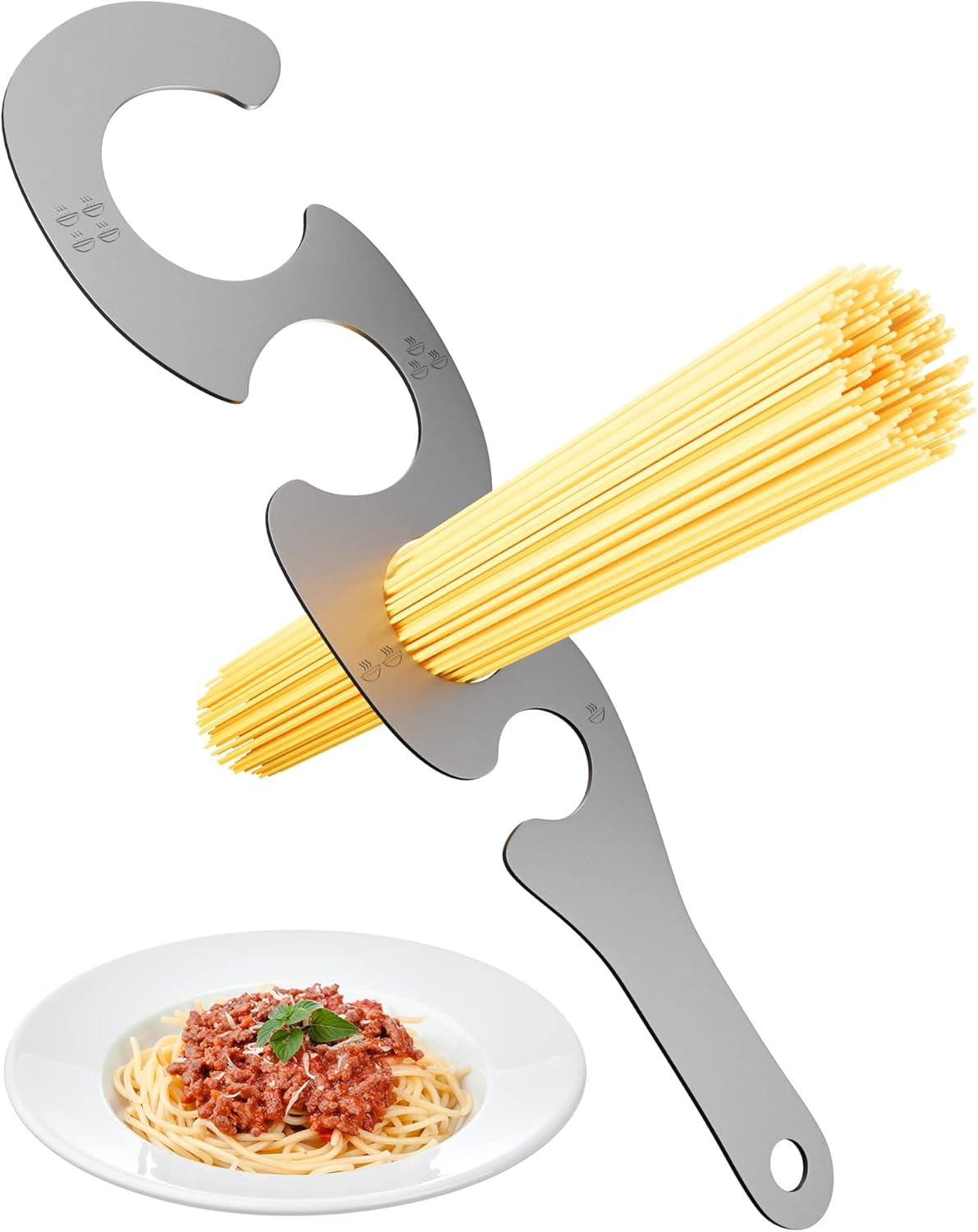 Spaghetti Measuring Tool, Pasta Measurer for Portion Control | Stainless Steel Pasta Measuring Tool, Handy Pasta Tool for Portioning 1- 4 Servings of Long Pasta